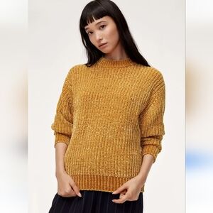 Aritzia Wilfred Essential Sweater,soft Chenille knit,Marigold
